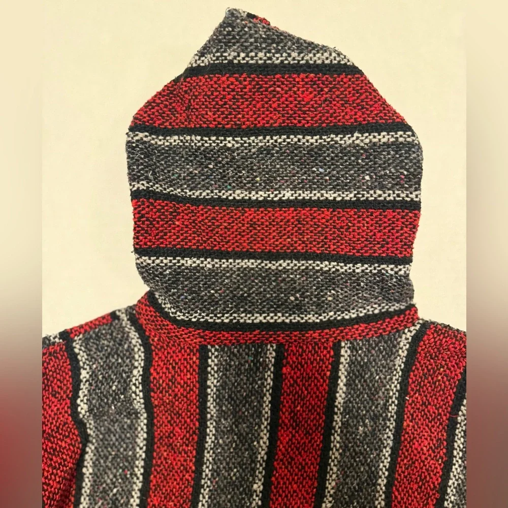 Frank’s Textiles Baja Hoodie Red Black Size M - Picture 5 of 16